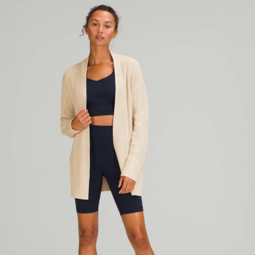 Lululemon cashlu sweater wrap Cream Open-Front Cardigan